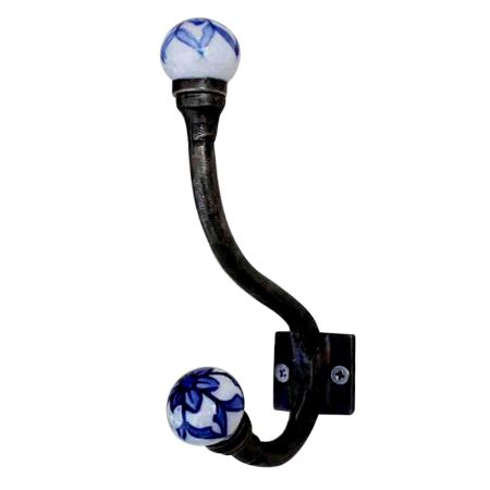 Blue Floral Iron Hook-EHG-40