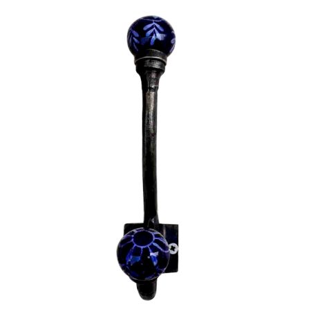 Navy Blue Floral Iron Hook-EHG-08