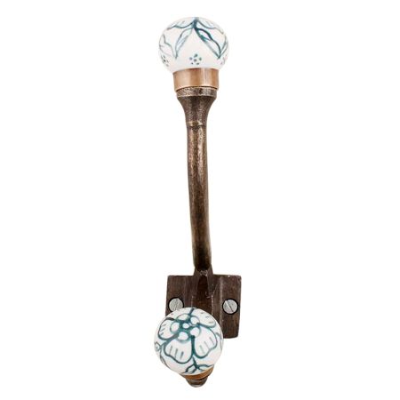 Dark Green Floral Iron Hooks-EHG-55