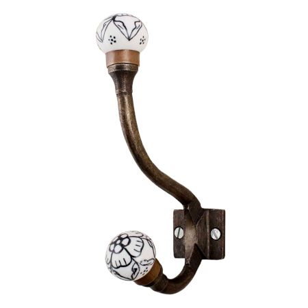 Black Floral Iron Hooks-EHG-51