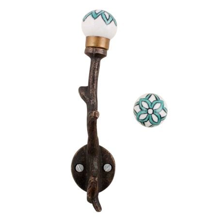 Green Black Floral Tree Hooks-EHG-56