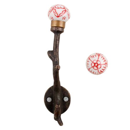 Red Floral Tree Hooks-EHG-72