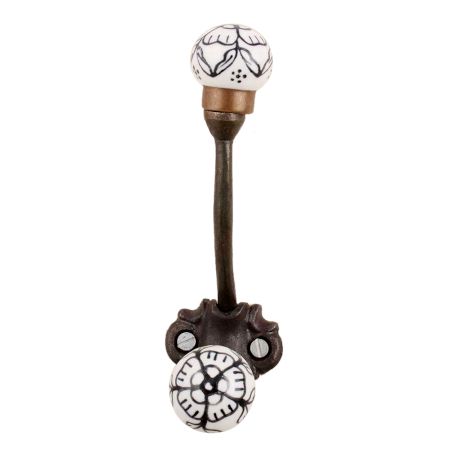 Black Floral Iron Hooks-EHG-51