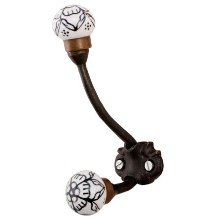 Black Floral Iron Hooks-EHG-51