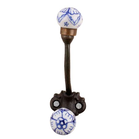 Blue Floral Iron Hooks-EHG-54