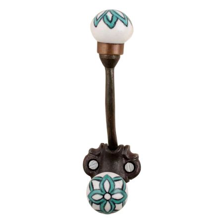 Green Black Floral Iron Hooks-EHG-56