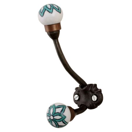 Green Black Floral Iron Hooks-EHG-56