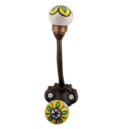 Yellow Black Green Iron Floral Hooks-EHG-69