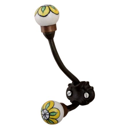 Yellow Black Green Iron Floral Hooks-EHG-69