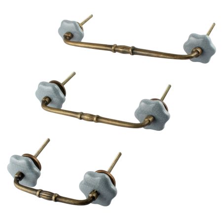 Grey Ceramic Bridge Dresser Handles
