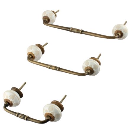 Cream Ceramic Bridge Dresser Handle