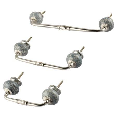 Light Grey Ceramic Dresser Bridge Handle