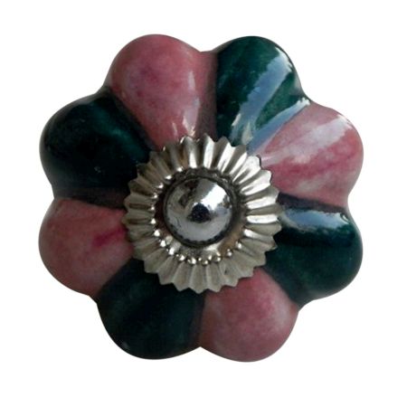 Pink Dark Green Knob