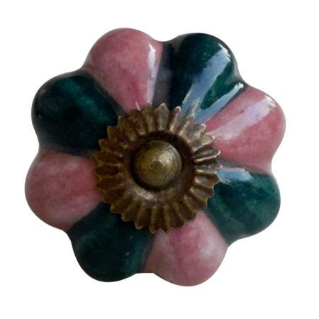 Pink Dark Green Knob