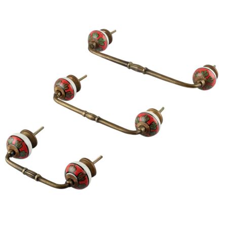 Caladium Bicolor Ceramic Bridge Handle