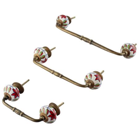 Round Plumeria Mystical Ceramic Bridge Handle