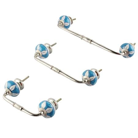 Mexican Heather Flower Ceramic Bridge Handle