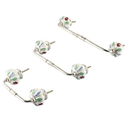 Red Dahlia Ceramic Bridge Handle