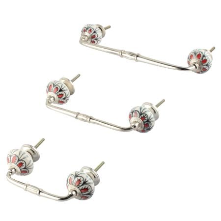 Red Black Drop Ceramic Bridge Handle