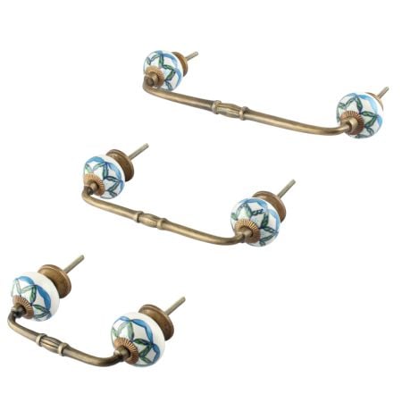 Green Leaves Ceramic Bridge Handle