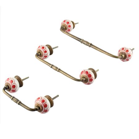 Red Baluster Ceramic Bridge Handle