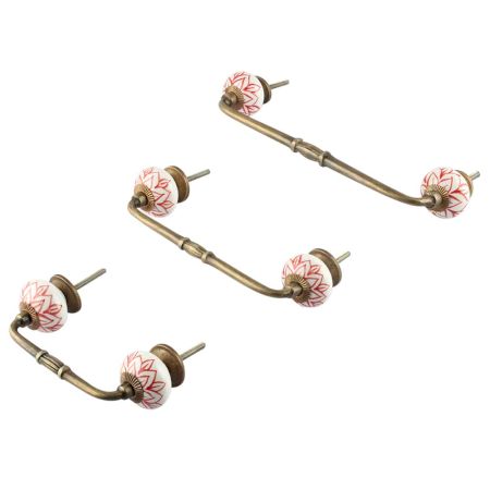 Red Lotus Ceramic Bridge Handle