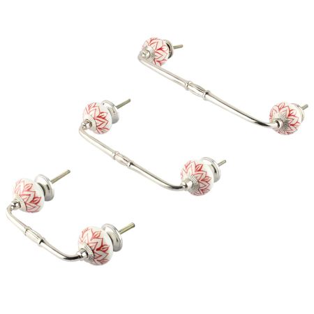 Red Lotus Ceramic Bridge Handle