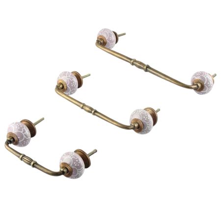 White Plumeria Ceramic Bridge Handle