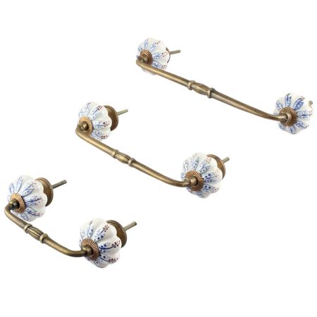 Blue Lotus Ceramic Bridge Handle