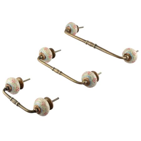 Colorful Hearts Crackle Ceramic Bridge Handle