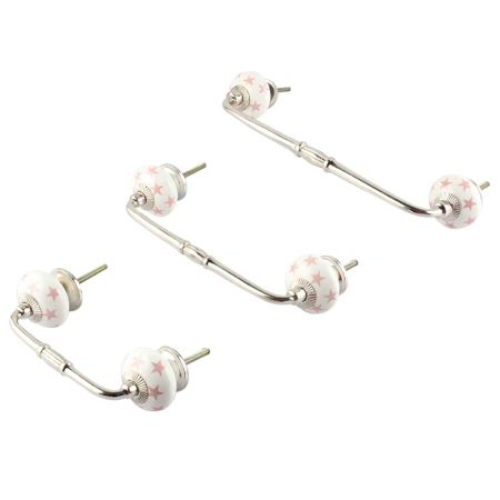 Light Pink Star Ceramic Bridge Handle