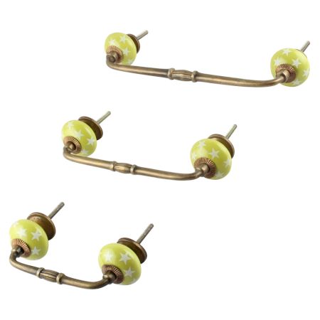 Lime Green Star Ceramic Bridge Handle