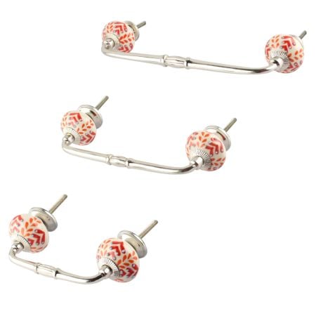 Orange Leaf Ceramic Floral Bridge Handle