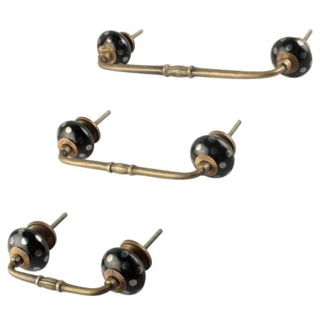 Silver Dot Ceramic Bridge Handle