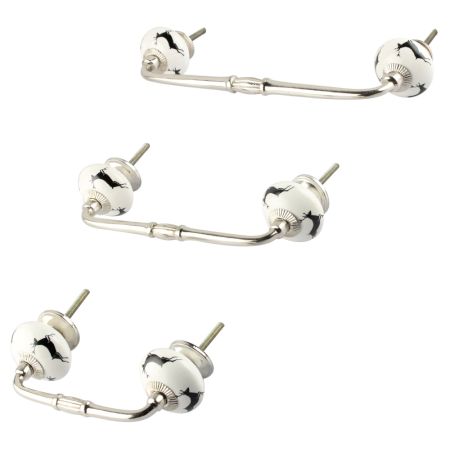 Black Running Rein Deer Pattern Ceramic Bridge Handle