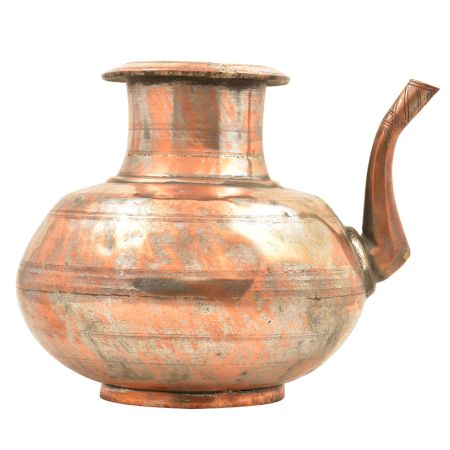 Old Copper Handcrafted Solid Holy Water Pot With A Stout