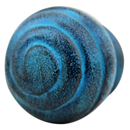 Turquoise Spiral Wooden Knob