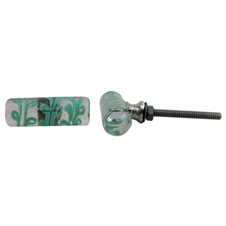 Sage Green Leaf Tube Knob