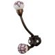 Pink Black Floral Iron Hooks-EHG-74