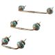 Sea Green Flower Ceramic Bridge Handle