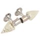 Set Of 2 Conical Crystal Curtain Pole Finials With Golden Brass Bracket