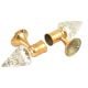 Set Of 2 Transparent Conical Crystal Curtain Pole Finials With Golden Brass Bracket