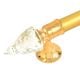 Set Of 2 Transparent Conical Crystal Curtain Pole Finials With Golden Brass Bracket