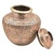 Vintage Copper Repousse Jar Lidded Pot Vase For Storage