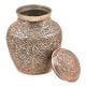 Copper Repousse Hand Made Lidded Jar Or Pot