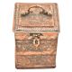 Copper Storage Box  With Floral Repousse With Working Latch And Handle