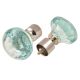 Blue Cut Crystal Curtain Rod Finials Glass For Curtain Rod In Pair