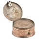 Rare Islamic Style Embossed Copper Betel Nut Pandan Box With Lock Handle