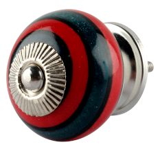 Forest Green And Red Strip Ceramic Cabinet Knobs Online