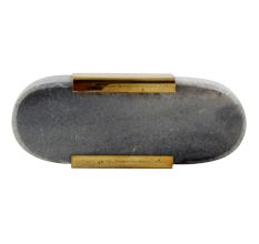 Grey Oval Golden Stone Dresser Knobs